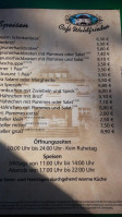 Waldfrieden menu