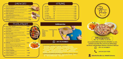 Pizzeria Prato menu
