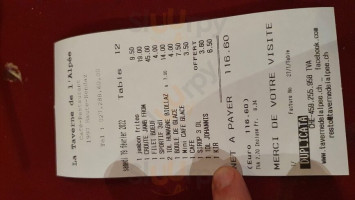 La Taverne De L'alpee menu