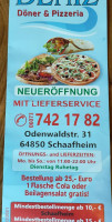 Deniz Döner Pizzeria Schaafheim menu