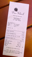 Das Klarl menu