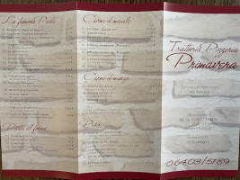 Pizzeria Primavera menu