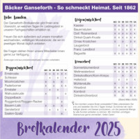 Heinrich Ganseforth Bäckerei menu