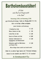 Bartholomäusstüberl menu