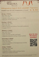 Casa Verona GesmbH menu
