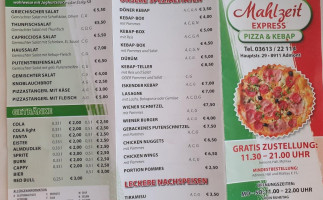 Mahlzeit Express Pizza Und Kebap menu