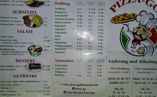 Pizza Go menu