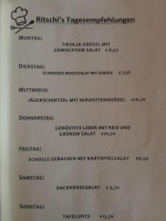 Ritschi's Restaurant menu