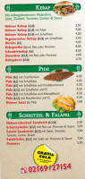 Öz Kebap Pizzahaus menu