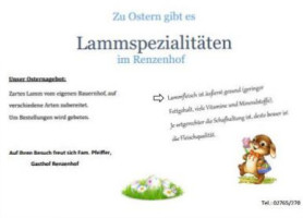 Gasthof Renzenhof menu