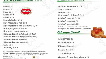 Schwarzseehutte menu
