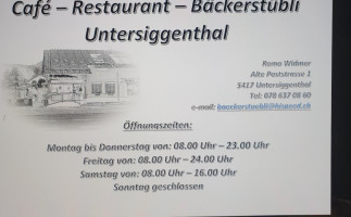 Cafe Baeckerstuebli menu