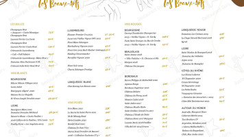 Restaurant-bar Les Beaux-arts menu