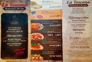 Pizzaria La Toscana menu
