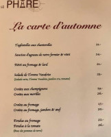 Chambres D'hôtes Le Phare menu