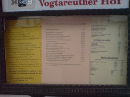 Vogtareuther Hof menu