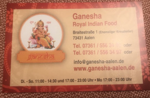 Indisches Ganesha Aalen Aalen menu