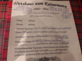 Wirtshaus Kaisermann menu