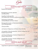 GUSTO & Cafe menu