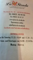 Pizza La Strada Holzofen Und Lieferservis menu