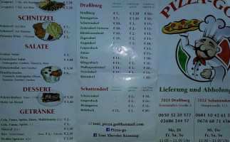 Pizza Go menu