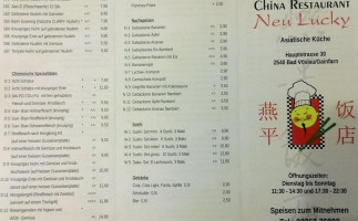 China Neu Lucky menu