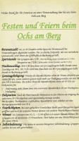 Ochs Am Berg menu