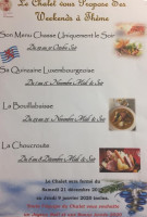 Le Chalet De Remerschen menu
