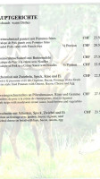 Hotel Restaurant Hirschen menu