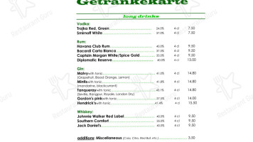Rhy21 Restaurant Bar menu
