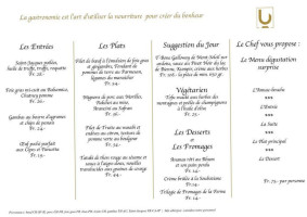 Brasserie De L'union menu
