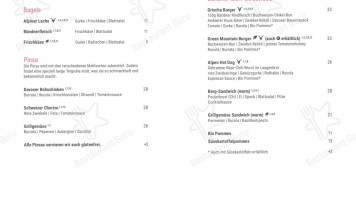 Schweizerhof menu