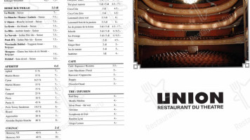 UNION RESTAURANT DU THEATRE menu