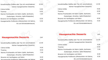 Cafe Seeblick menu