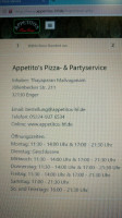 Appetito's Pizza Service menu