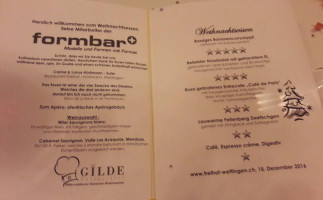 Freihof menu