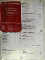 Gaststatte Zur Alten Post menu