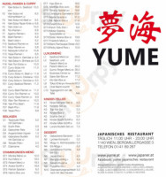 YUME menu