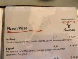 Pizzeria E Spaghetteria Aurora menu
