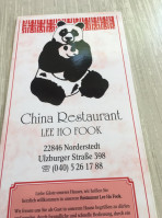 China-Restaurant Lee Ho Fook menu