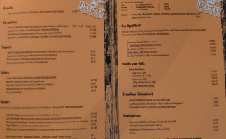 Papa's Steakhaus menu