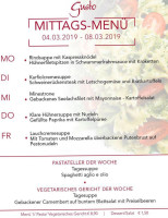 GUSTO & Cafe menu
