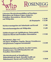 Cafe Rosenegg menu