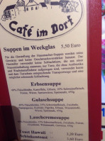 Cafe im Dorf menu