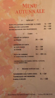 Osteria Marisa Pizzeria menu