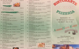 Ristorante Pizzeria Da Gianni menu