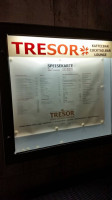 Tresor Cafebar, Cocktailbar, Restaurant menu