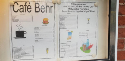 Café Behr menu