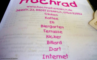 Bistro Hochrad menu