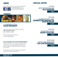 Blue Jay menu